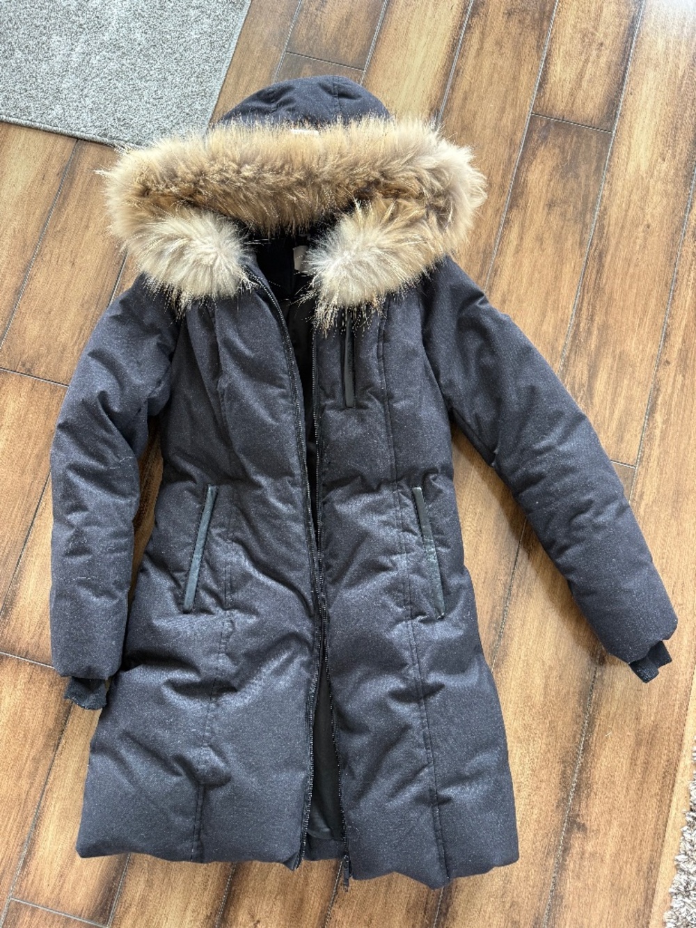 Soia & Kyo Christy Brushed Down Puffer Coat with Fur Trim Hood